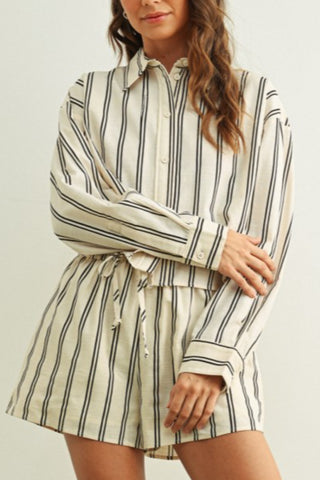 Striped Drawstring Shorts