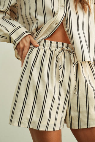 Striped Drawstring Shorts