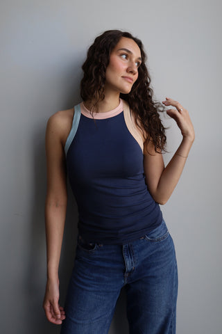 Color Blocked Ribbed Tank