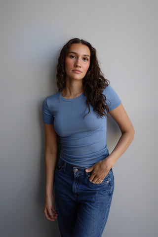 Ribbed Short Sleeve Top RESTOCKED