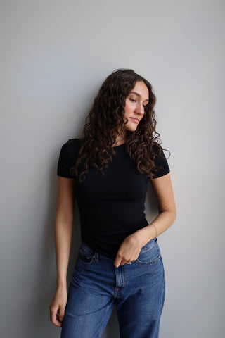 Ribbed Short Sleeve Top RESTOCKED