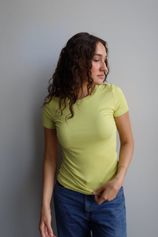 Ribbed Short Sleeve Top RESTOCKED