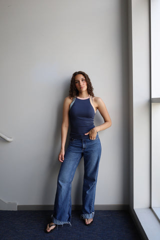 Color Blocked Ribbed Tank