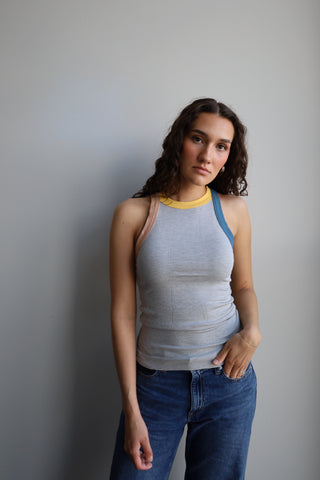 Color Blocked Ribbed Tank