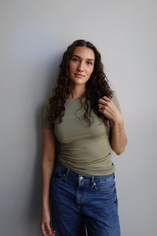 Ribbed Short Sleeve Top RESTOCKED