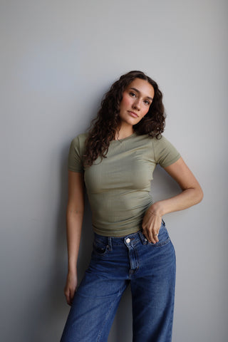 Ribbed Short Sleeve Top RESTOCKED