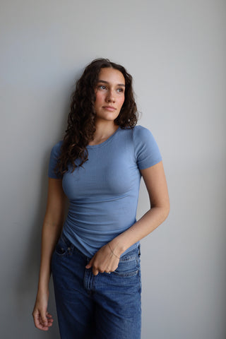 Ribbed Short Sleeve Top RESTOCKED