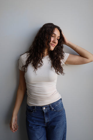 Ribbed Short Sleeve Top RESTOCKED