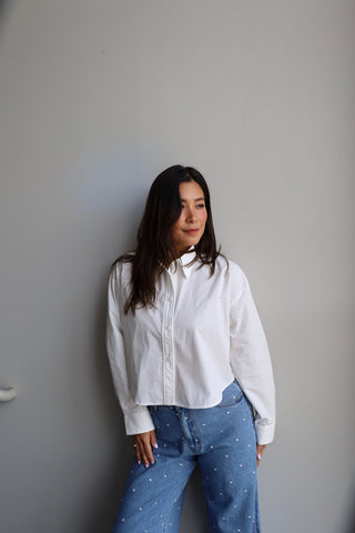 Crisp Cropped White Blouse