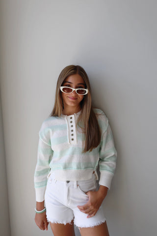 YOUTH Key Lime Striped Sweater