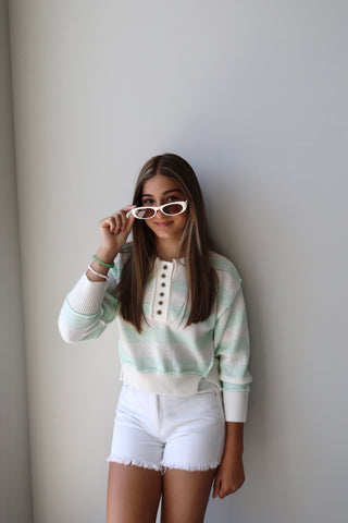 YOUTH Key Lime Striped Sweater