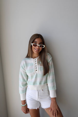 YOUTH Key Lime Striped Sweater