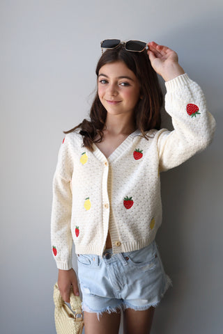 YOUTH Hand Embroidered Fruit Cardi