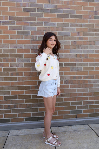 YOUTH Hand Embroidered Fruit Cardi