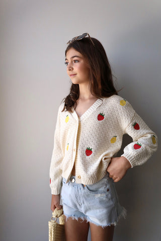 YOUTH Hand Embroidered Fruit Cardi