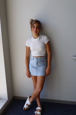 YOUTH DL1961 Floral Denim Skirt
