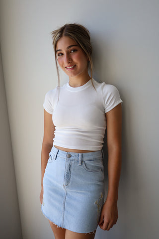 YOUTH DL1961 Floral Denim Skirt
