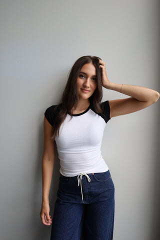 Baseball Ribbed Fitted Tee