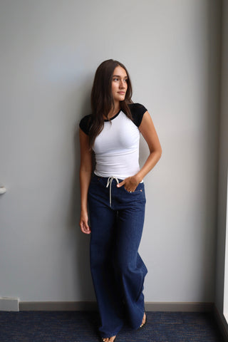 Baseball Ribbed Fitted Tee