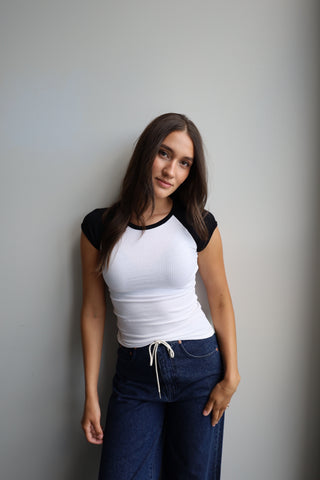 Baseball Ribbed Fitted Tee