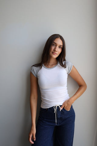 Baseball Ribbed Fitted Tee