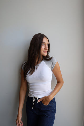 Baseball Ribbed Fitted Tee