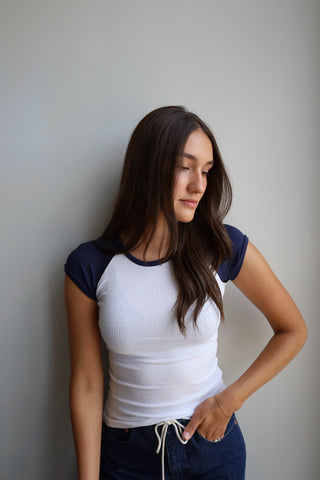 Baseball Ribbed Fitted Tee