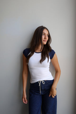 Baseball Ribbed Fitted Tee