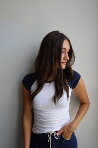 Baseball Ribbed Fitted Tee