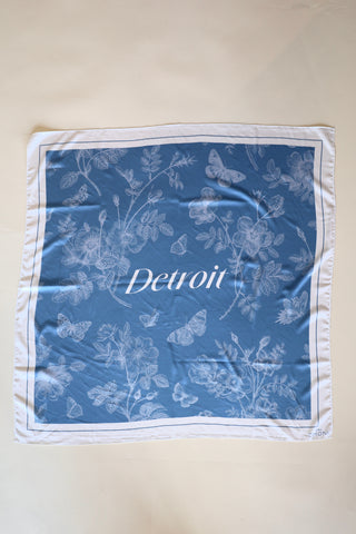 Detroit Blue Floral Scarf