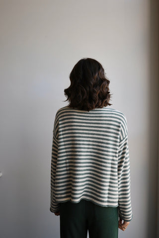 Allover Striped Jade Knit