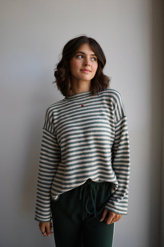 Allover Striped Jade Knit