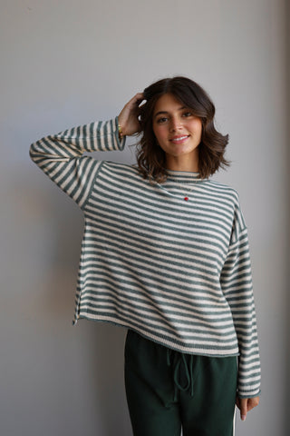 Allover Striped Jade Knit
