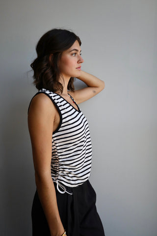 Striped Slub Jersey Tank