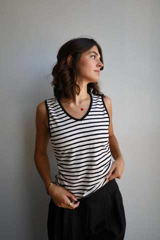 Striped Slub Jersey Tank