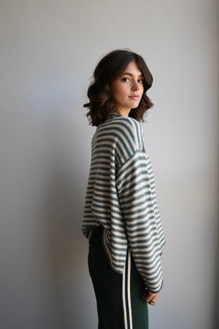 Allover Striped Jade Knit