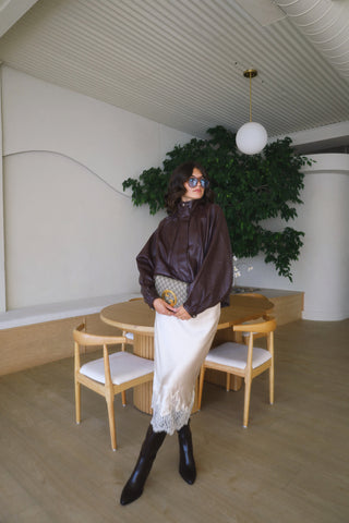 Luxe Vegan Leather Bomber