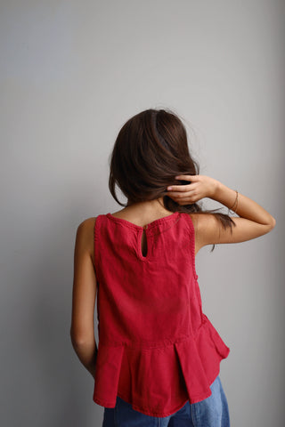 YOUTH DL1961 Denim Peplum Tank