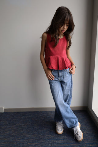 YOUTH DL1961 Denim Peplum Tank