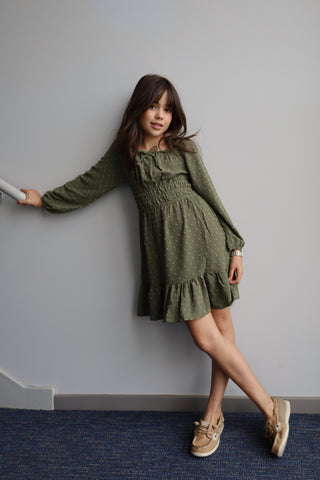 YOUTH Dot Smocked Dress