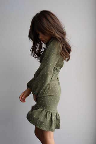 YOUTH Dot Smocked Dress