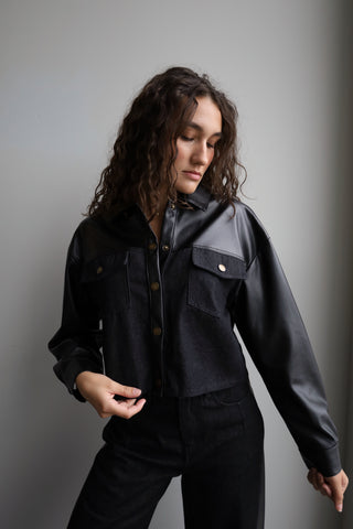 Mixed Media Denim Jacket