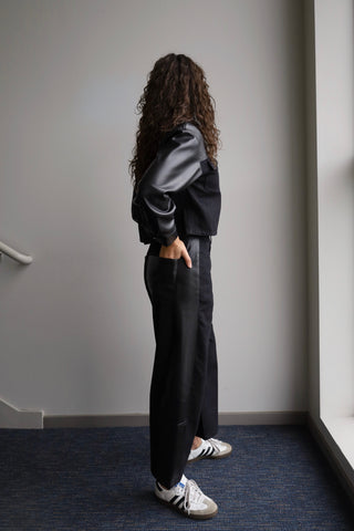 Contrast Vegan Denim Pants