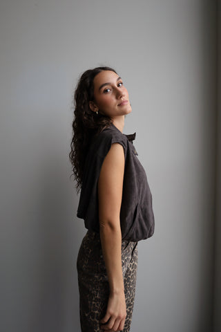 Vegan Suede Bubble Vest