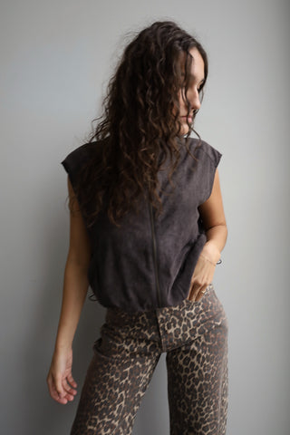 Vegan Suede Bubble Vest