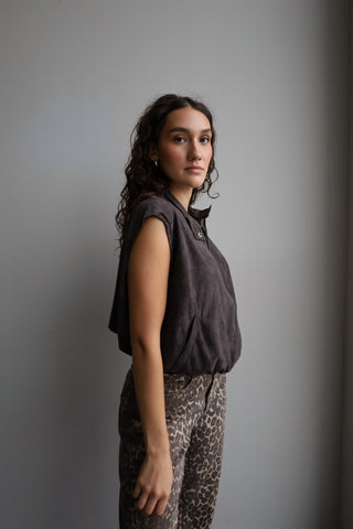 Vegan Suede Bubble Vest