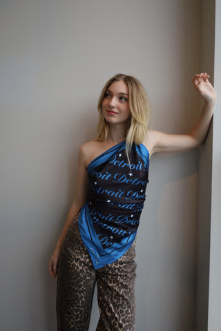 Detroit Black & Blue Star Scarf