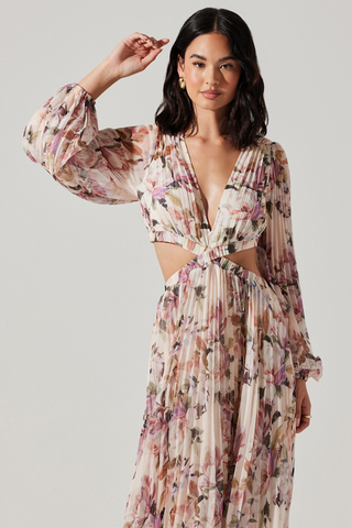 Goddess Floral Pleated Maxi