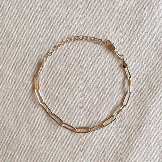 18k Gold Large Paperclip Bracelet