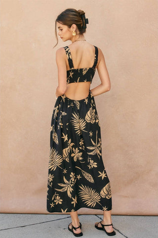 Tropical Knotted Midi Dress